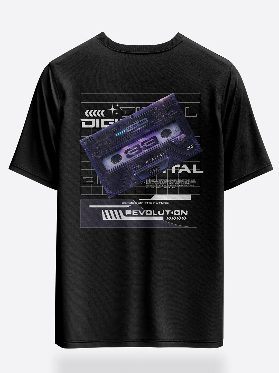 Cyberpunk futuristic theme oversized graphic t-shirt