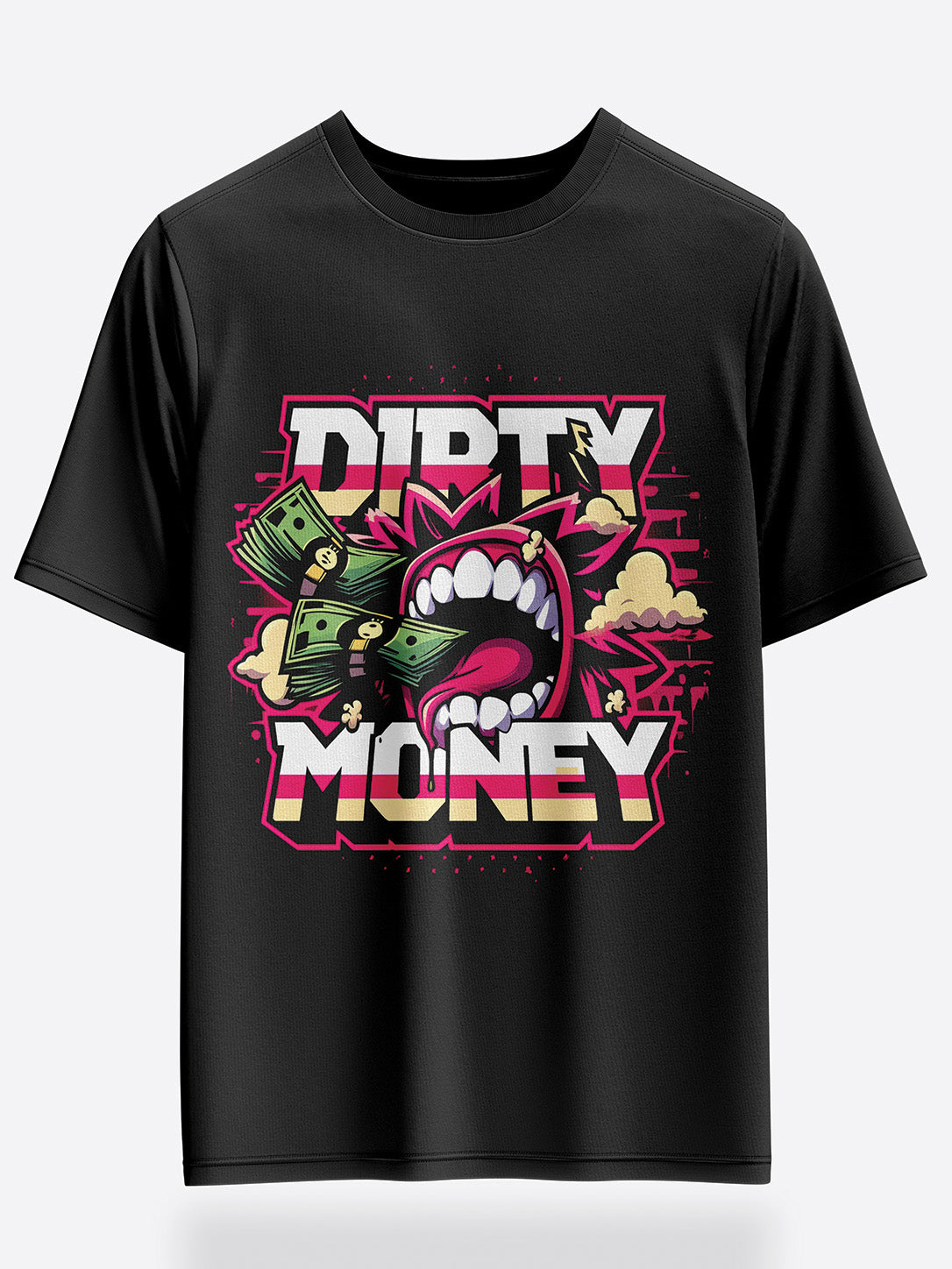poppy color themed oversized graphic t-shirt