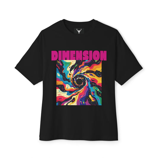 Dimension, Women Oversized Graphic Black Tees
