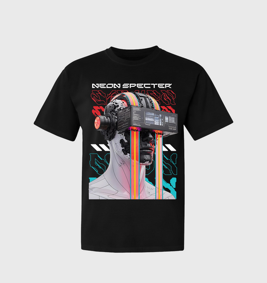 futuristic robot, humanoid cool graphic tees black  