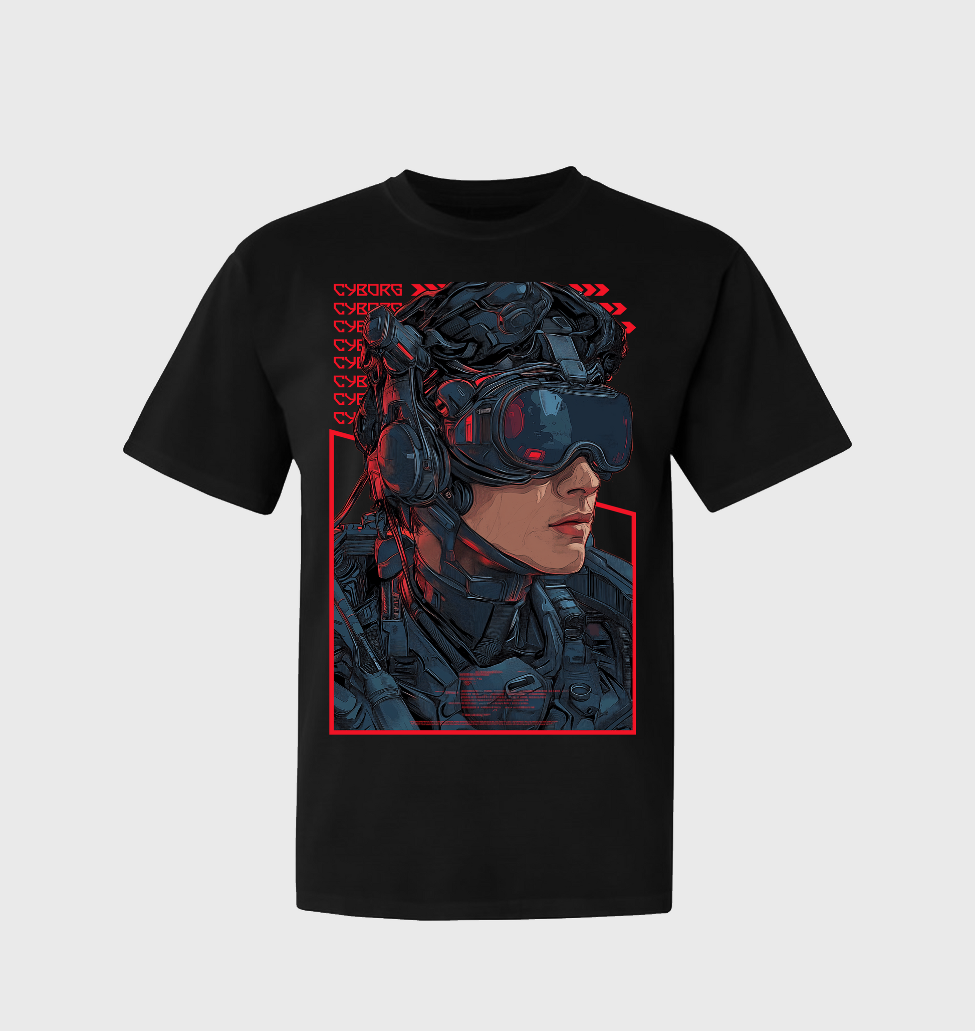 VR red theme black cool graphic tees