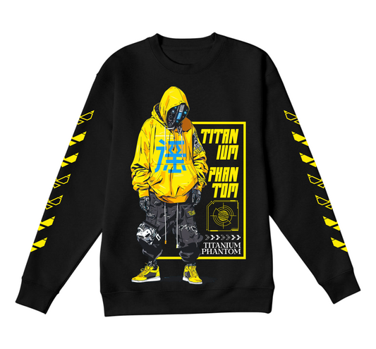 Cipher Cyberpunk, Yellow Theme Crewneck Sweatshirt