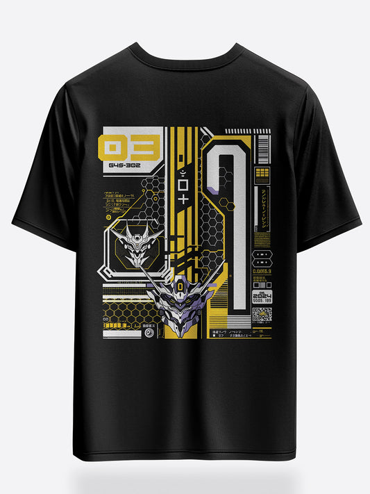 Cyber Mecha Interface 03 Oversized Graphic T-Shirt