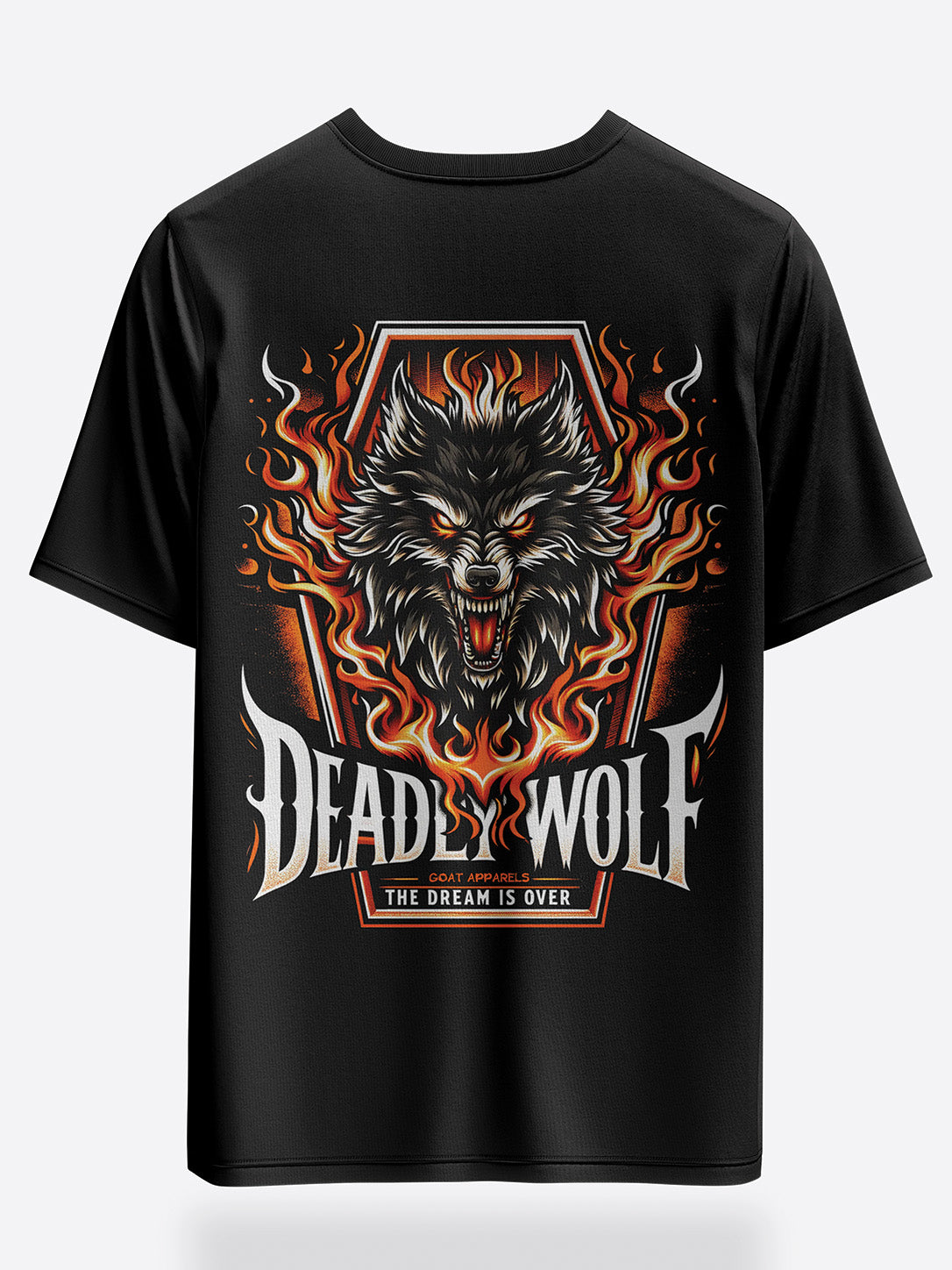 Deadly wolf oversized Graphic tees