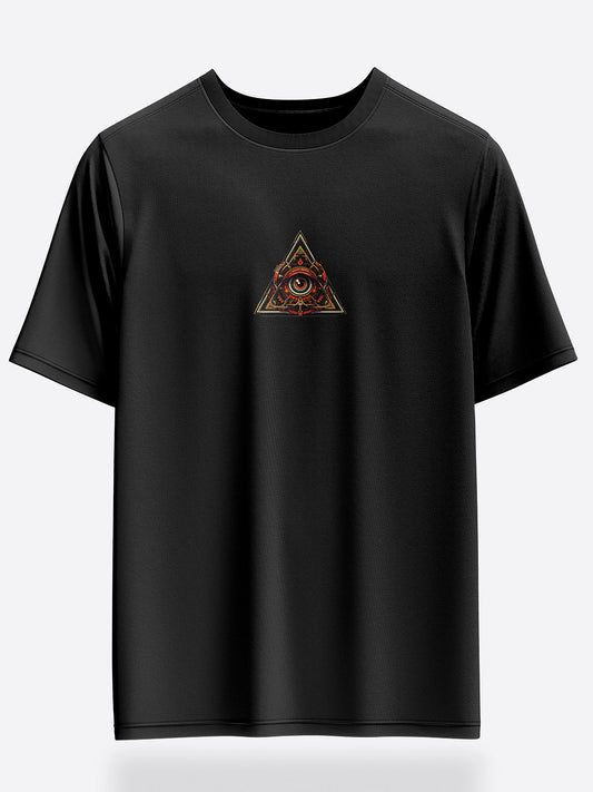 Unisex Omniscient Triad Oversized Graphic T-Shirt