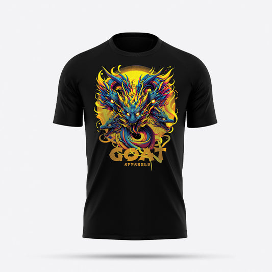 Tri dragon flame cool graphic tees