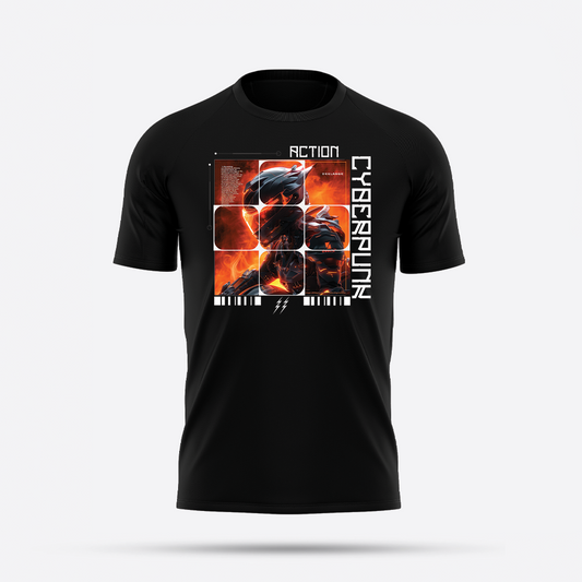 Unisex Cyberpunk Graphic Tees Action