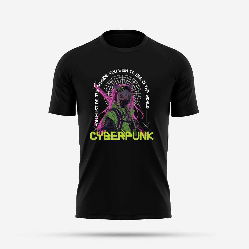 futuristic girl, cybertech, cyberpunk graphic tees selling on goatapparels 