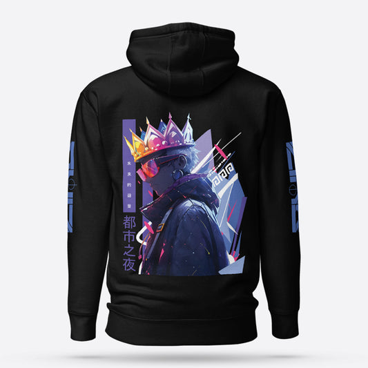 Cyberpunk black graphic hoodie 