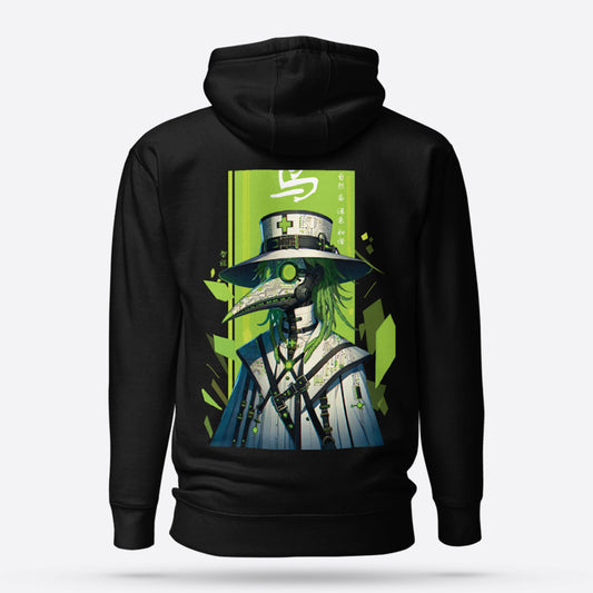 Cyberpunk black graphic hoodie