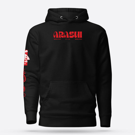 Arashi Pullover Black Graphic Hoodie Premium