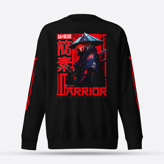 Warrior theme black graphic crewneck sweatshirt sell on Goatapparels